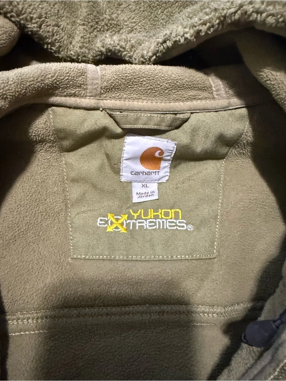 Carhartt Kids Olive Green Sherpa Hooded Zip Jacket